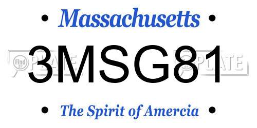 3MSG81 Massachusetts License Plate