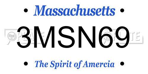 3MSN69 Massachusetts License Plate