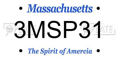 3MSP31 Massachusetts License Plate