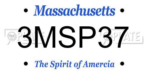 3MSP37 Massachusetts License Plate