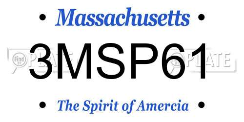 3MSP61 Massachusetts License Plate