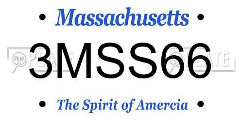 3MSS66 Massachusetts License Plate