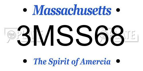 3MSS68 Massachusetts License Plate