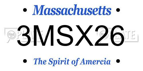 3MSX26 Massachusetts License Plate