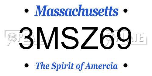 3MSZ69 Massachusetts License Plate