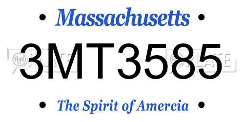 3MT3585 Massachusetts License Plate