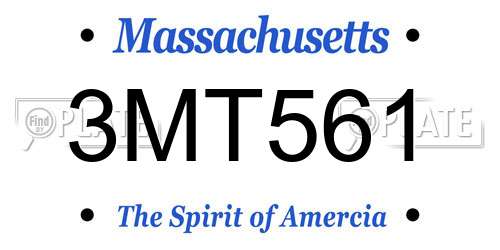 3MT561 Massachusetts License Plate