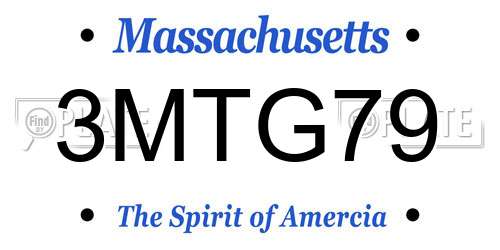3MTG79 Massachusetts License Plate