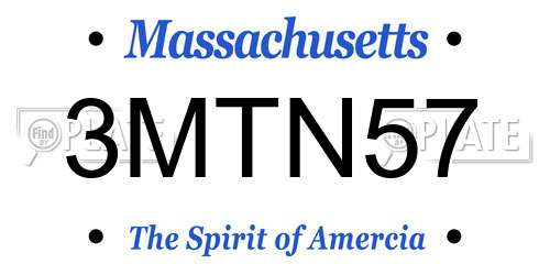 3MTN57 Massachusetts License Plate