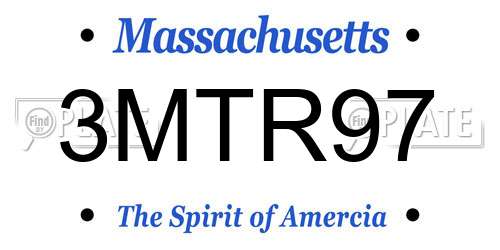 3MTR97 Massachusetts License Plate