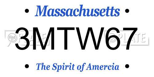 3MTW67 Massachusetts License Plate