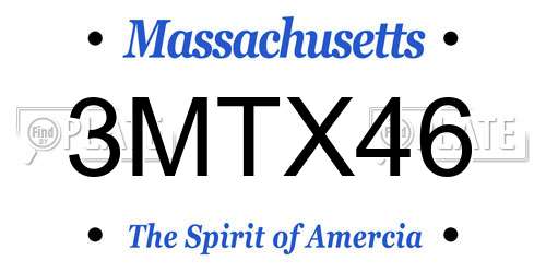 3MTX46 Massachusetts License Plate