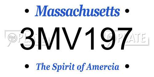3MV197 Massachusetts License Plate