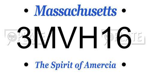 3MVH16 Massachusetts License Plate