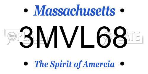 3MVL68 Massachusetts License Plate