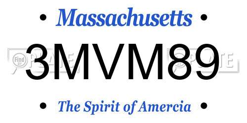 3MVM89 Massachusetts License Plate