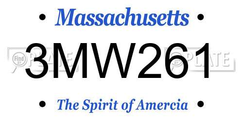 3MW261 Massachusetts License Plate