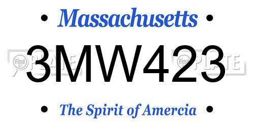 3MW423 Massachusetts License Plate