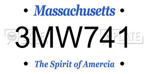 3MW741 Massachusetts License Plate