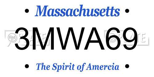 3MWA69 Massachusetts License Plate