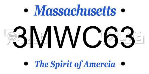 3MWC63 Massachusetts License Plate