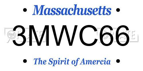 3MWC66 Massachusetts License Plate