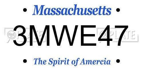 3MWE47 Massachusetts License Plate
