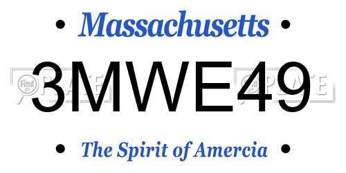 3MWE49 Massachusetts License Plate