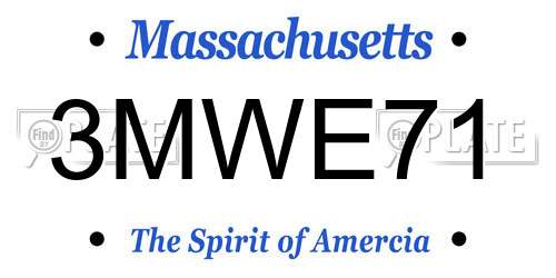 3MWE71 Massachusetts License Plate