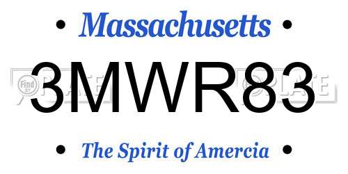 3MWR83 Massachusetts License Plate