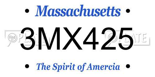 3MX425 Massachusetts License Plate