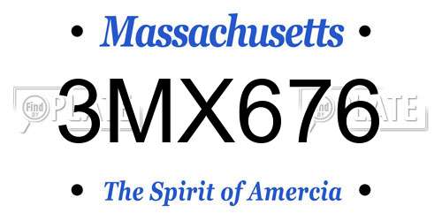 3MX676 Massachusetts License Plate
