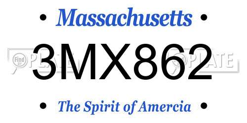 3MX862 Massachusetts License Plate