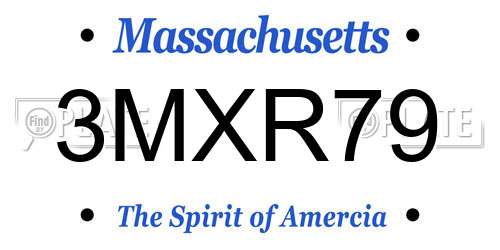 3MXR79 Massachusetts License Plate