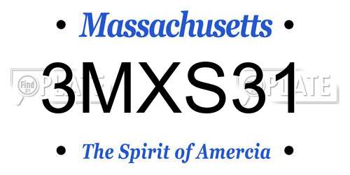 3MXS31 Massachusetts License Plate