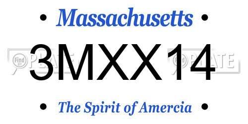 3MXX14 Massachusetts License Plate