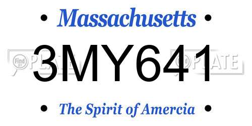 3MY641 Massachusetts License Plate