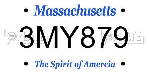 3MY879 Massachusetts License Plate