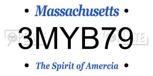 3MYB79 Massachusetts License Plate