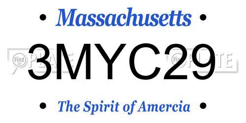 3MYC29 Massachusetts License Plate