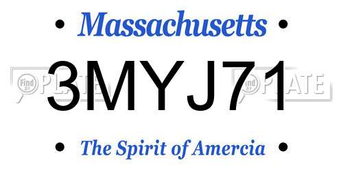 3MYJ71 Massachusetts License Plate