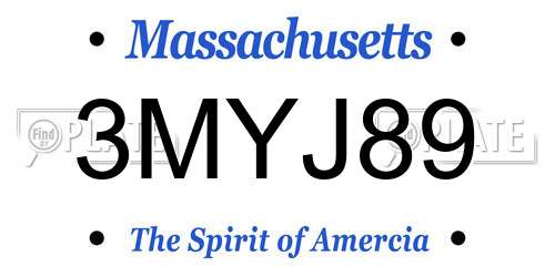 3MYJ89 Massachusetts License Plate