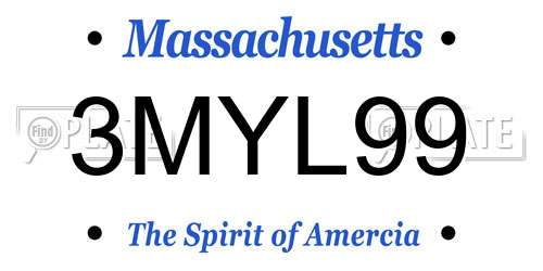 3MYL99 Massachusetts License Plate
