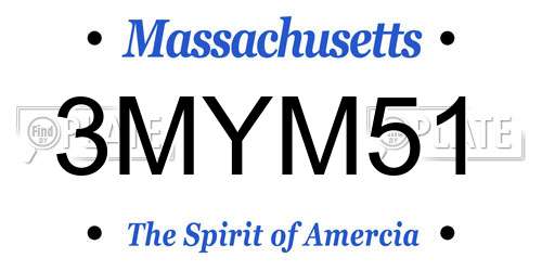 3MYM51 Massachusetts License Plate