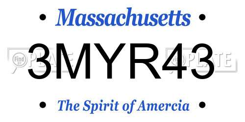3MYR43 Massachusetts License Plate