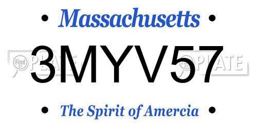 3MYV57 Massachusetts License Plate