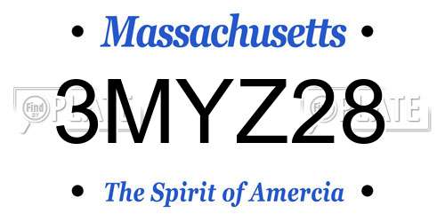 3MYZ28 Massachusetts License Plate