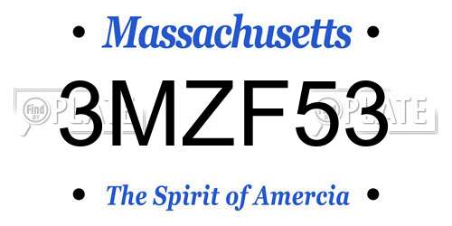 3MZF53 Massachusetts License Plate