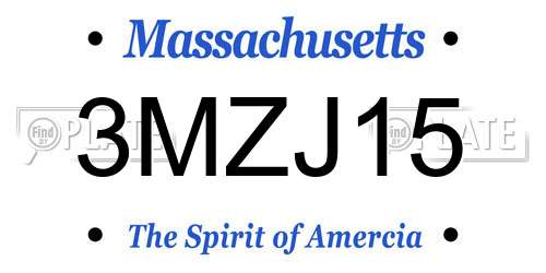 3MZJ15 Massachusetts License Plate