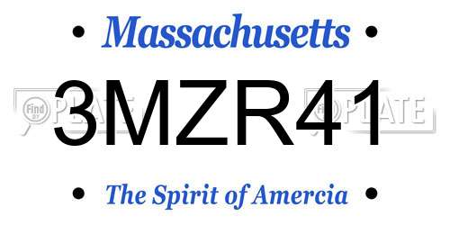 3MZR41 Massachusetts License Plate